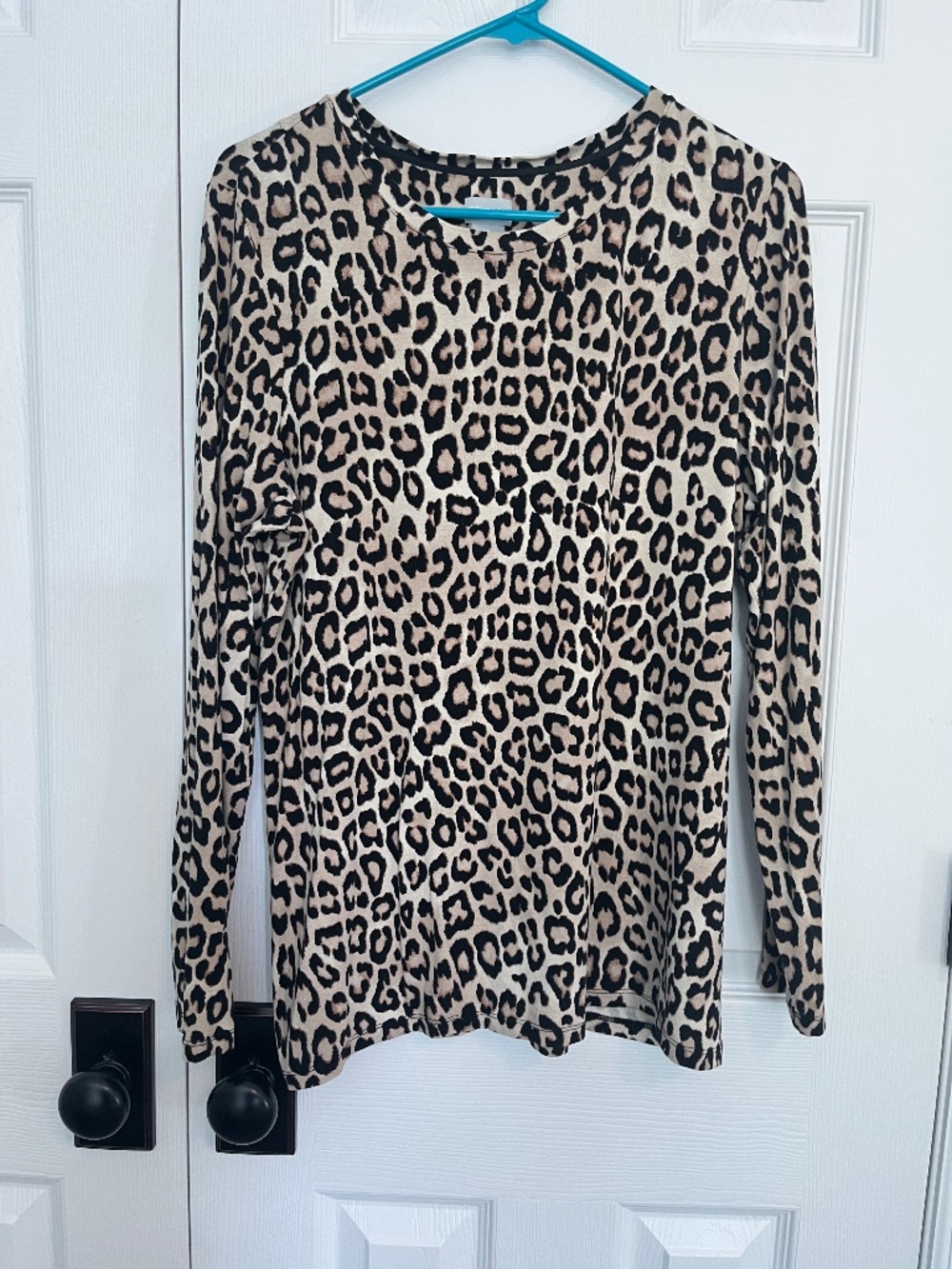 Chico’s leopard print tunic/tee, size 2 (L/12)